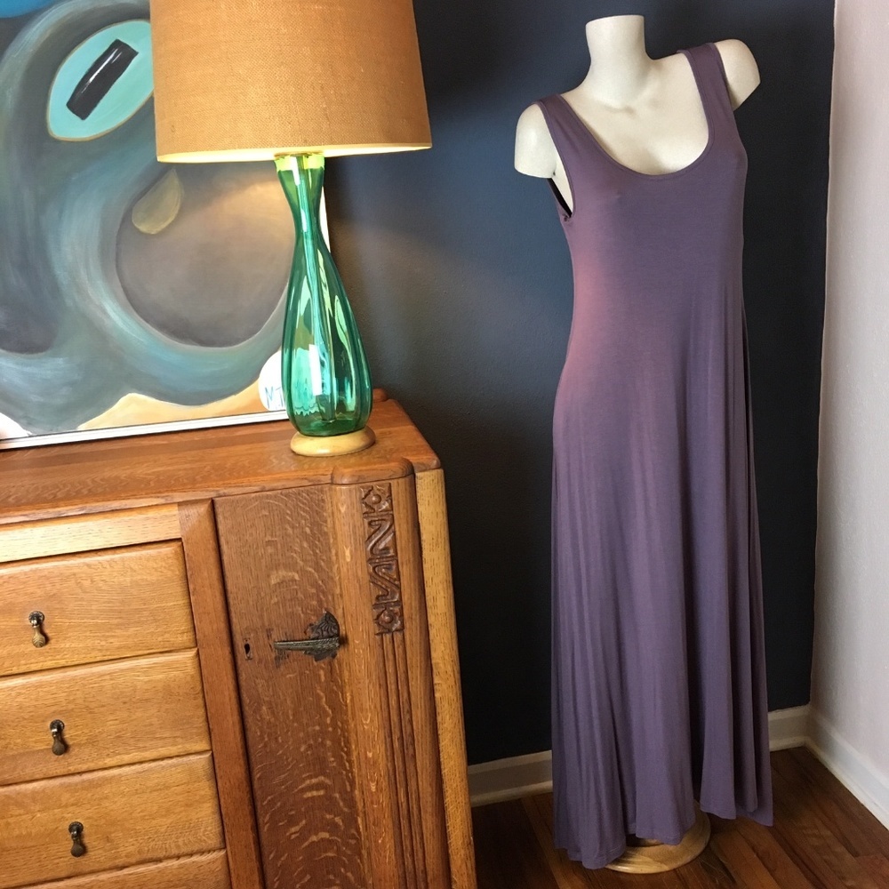 NWT Purple Reversible Pocket Maxi Dress - Picture 3 of 6